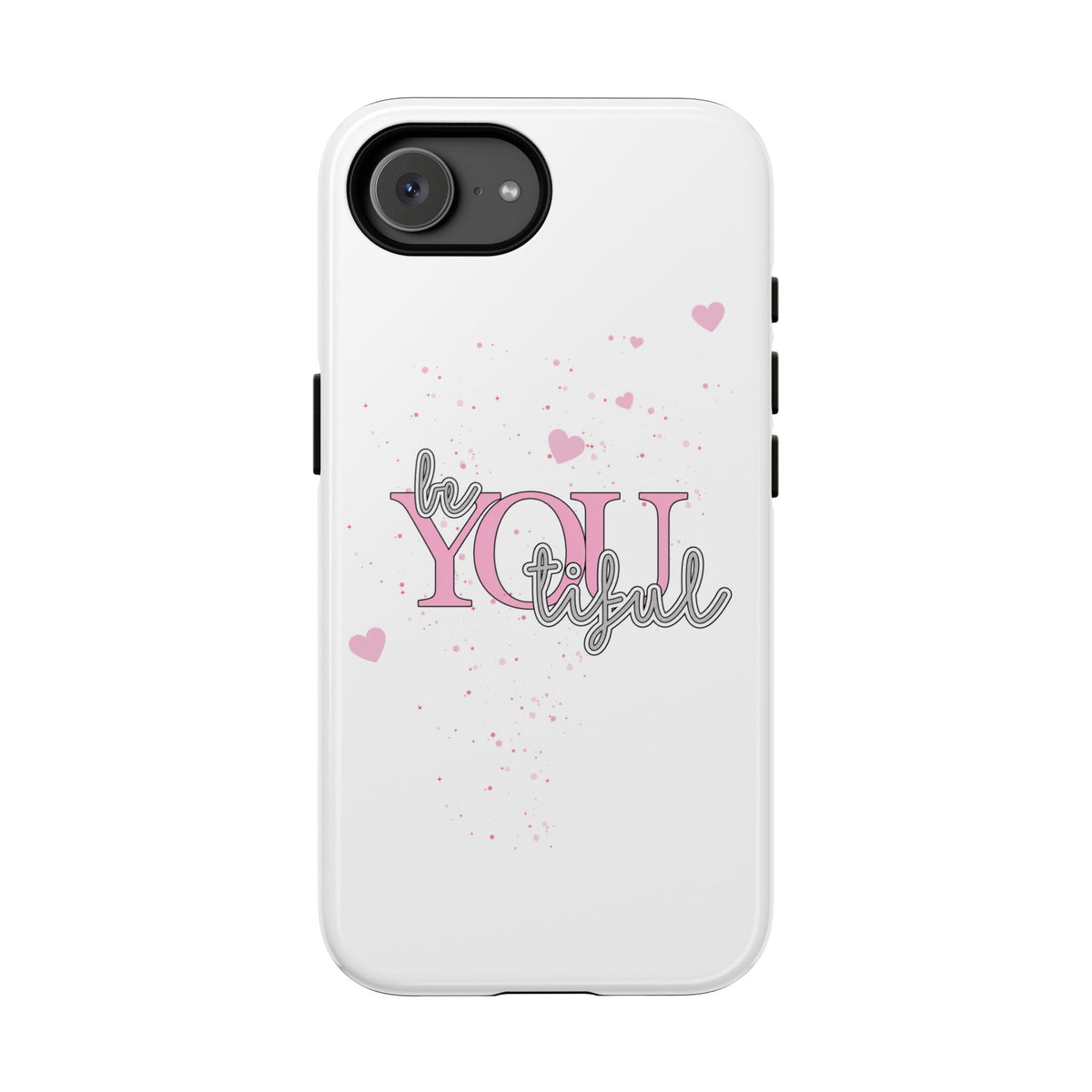 Handyhülle „be YOUtiful“ – Rosa mit Herzchen