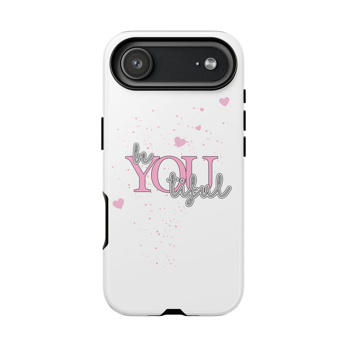 Handyhülle „be YOUtiful“ – Rosa mit Herzchen