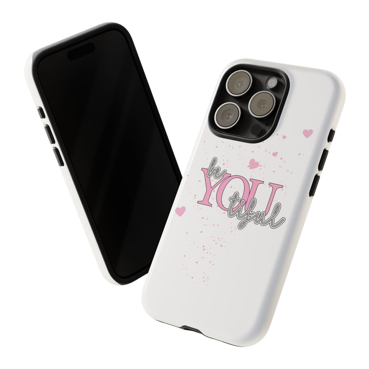 Handyhülle „be YOUtiful“ – Rosa mit Herzchen