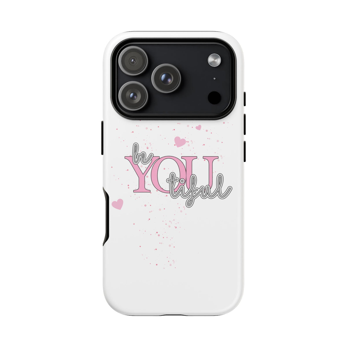 Handyhülle „be YOUtiful“ – Rosa mit Herzchen