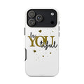 Handyhülle „be YOUtiful“ – Oliv mit Herzchen
