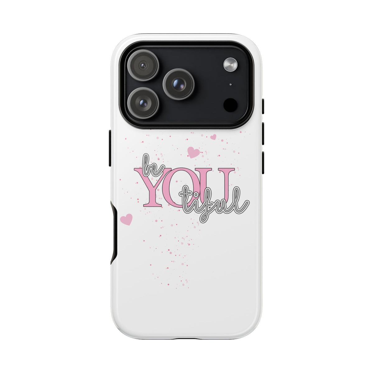 Handyhülle „be YOUtiful“ – Rosa mit Herzchen