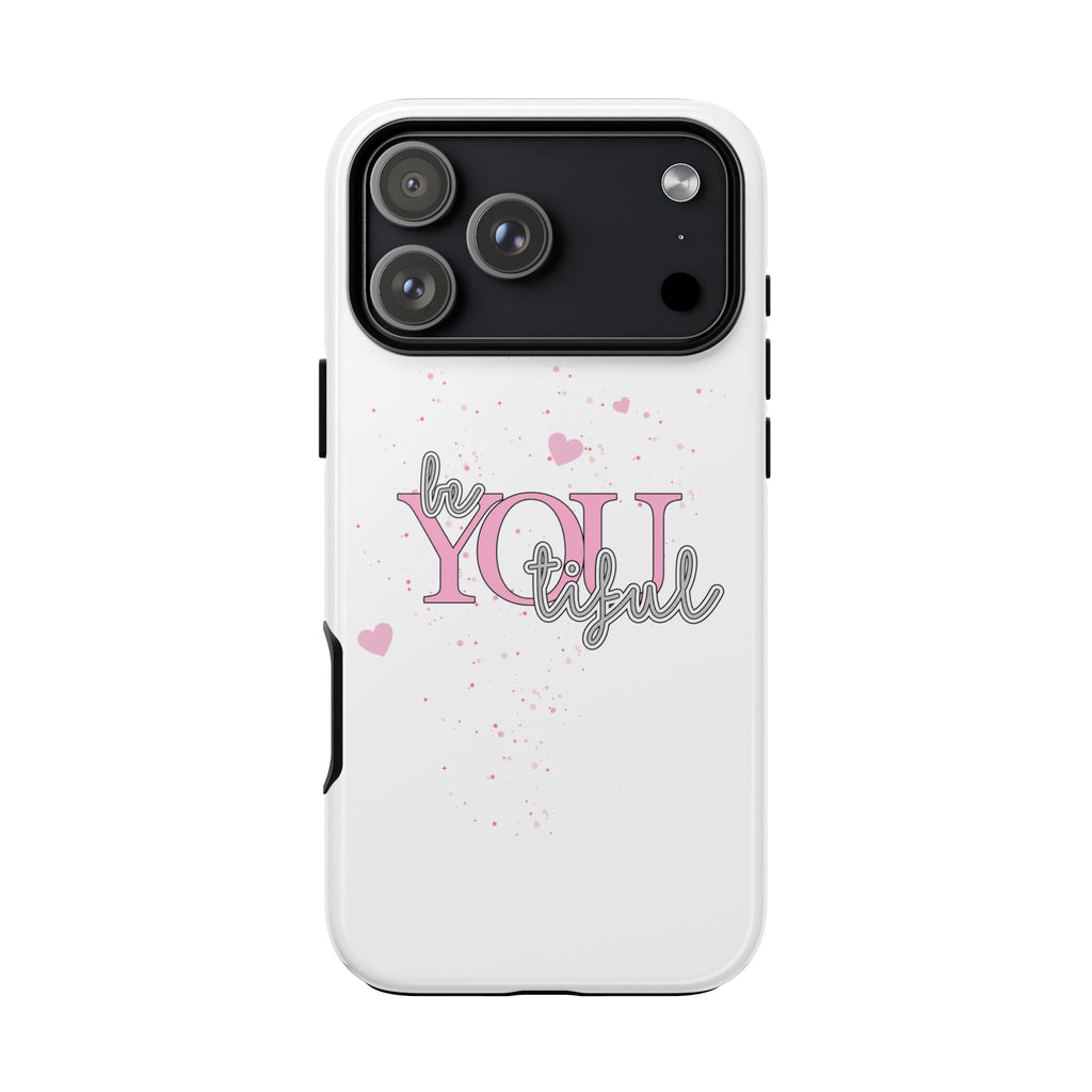 Handyhülle „be YOUtiful“ – Rosa mit Herzchen