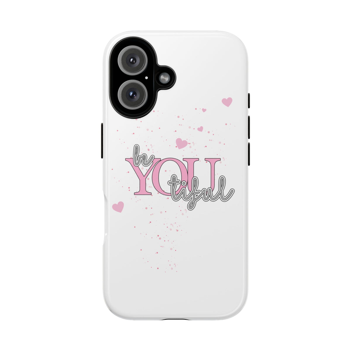 Handyhülle „be YOUtiful“ – Rosa mit Herzchen